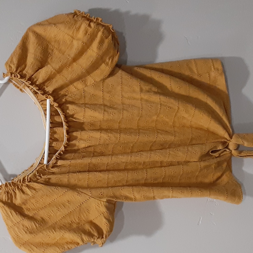 Yellow shirt crop top women's size extra small